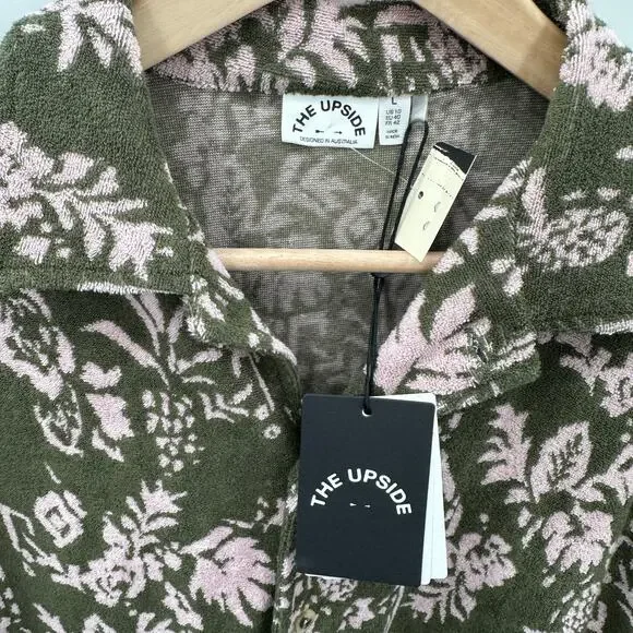 THE UPSIDE NWT Evereve Cocos Stella Collared Terry Cloth Shirt // L - Picture 11 of 15